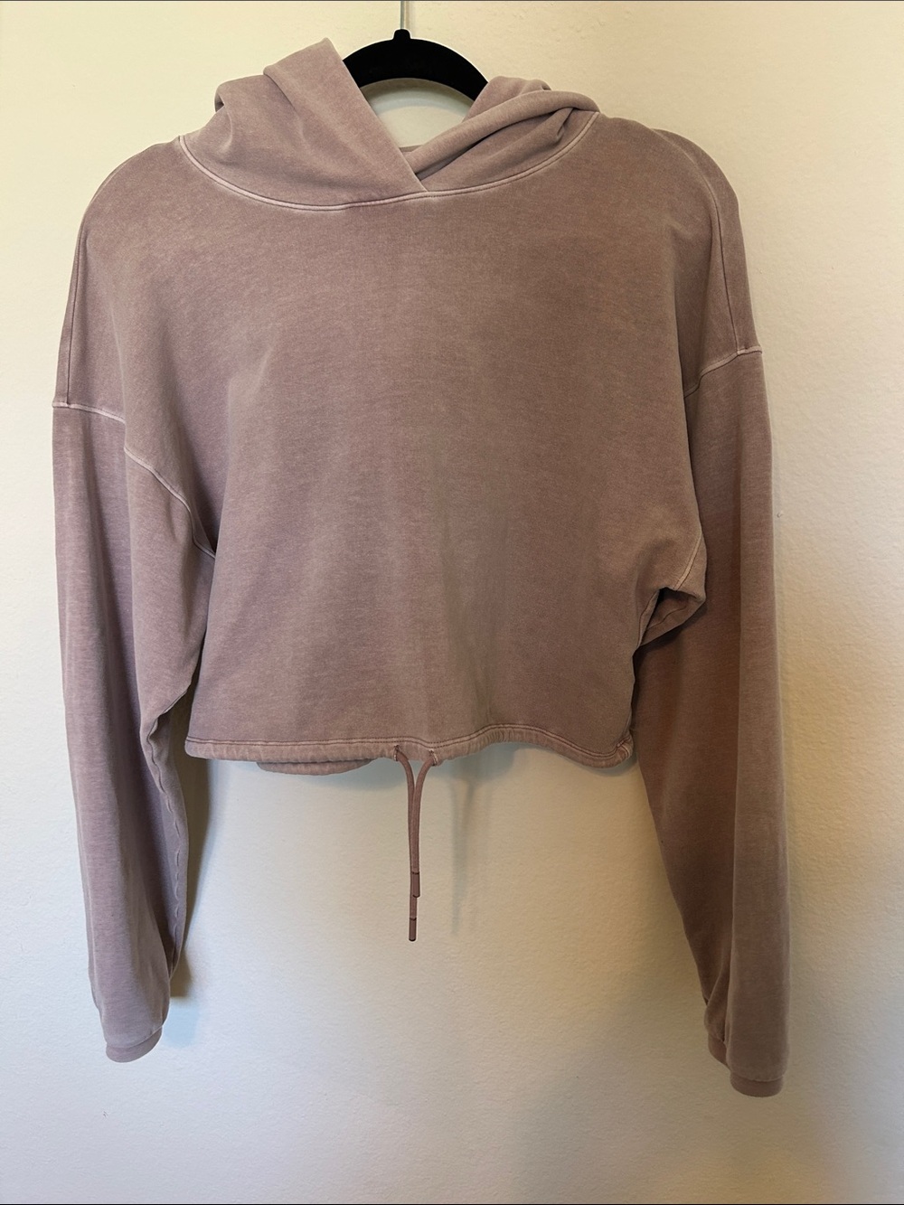 Babaton Cropped Weekender Hoodie in Mauve Taupe